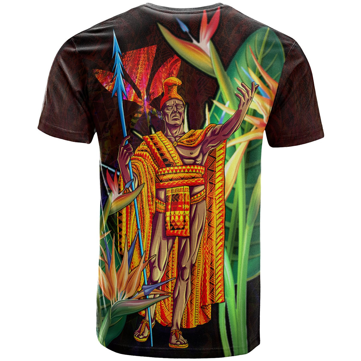 Hawaii T Shirt Hawaii King With Bird of Paradise - Polynesian Pride