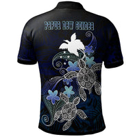 Papua New Guinea Polynesian Polo Shirt Blue Turtle Couple - Polynesian Pride