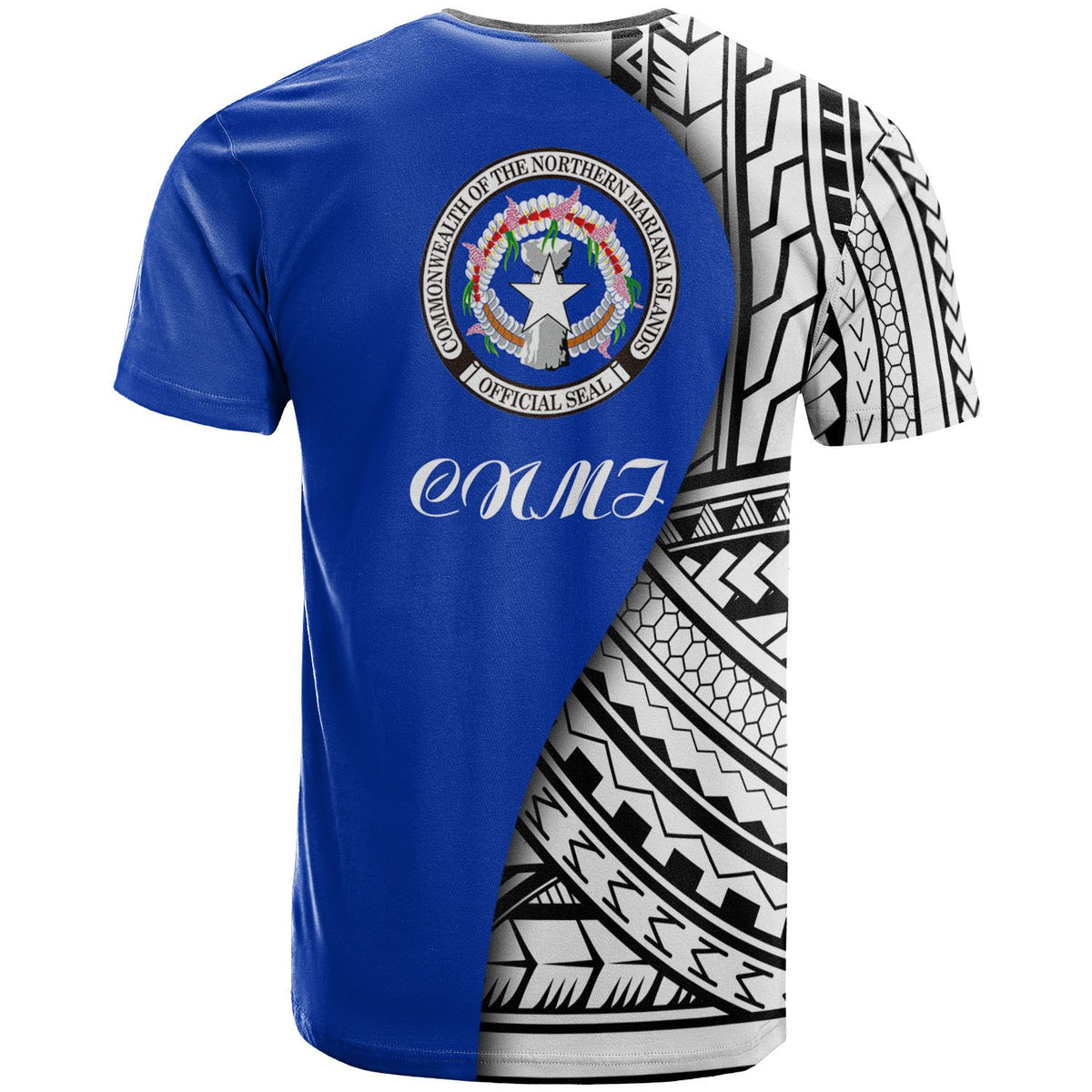 Northern Mariana Islands T Shirt Coat Of Arm and Polynesian Patterns - Polynesian Pride