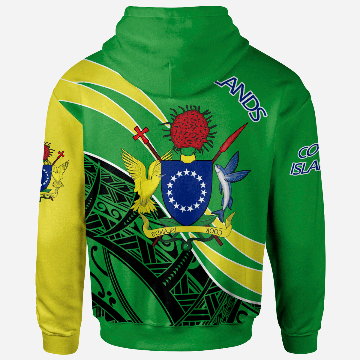 Cook Islands Zip Hoodie Symmetrical Lines - Polynesian Pride