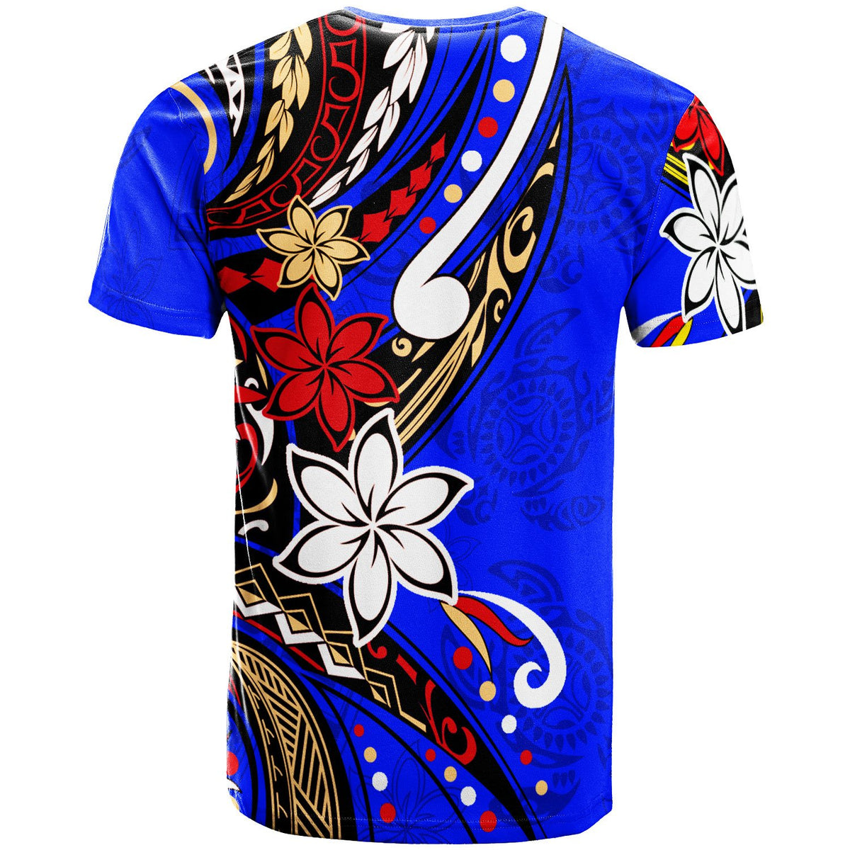Chuuk T Shirt Tribal Flower With Special Turtles Dark Blue Color - Polynesian Pride