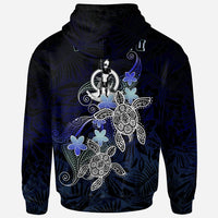 Vanuatu Polynesian Hoodie Blue Turtle Couple - Polynesian Pride