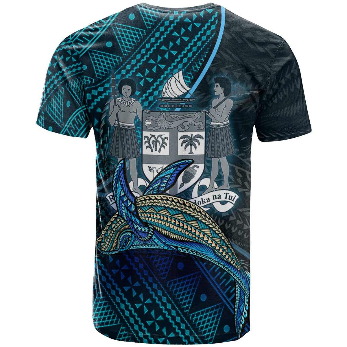 Fiji T Shirt Suva Seal Fiji With Blue Whale - Polynesian Pride