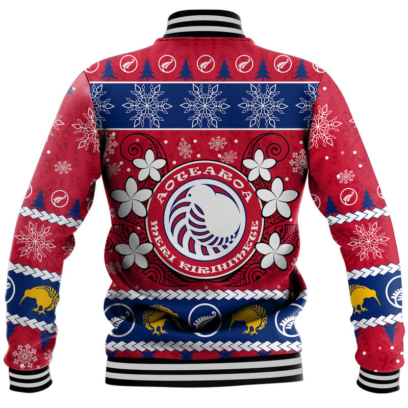 New Zealand Aotearoa Meri Kirihimete Baseball Jacket Maori Kiwi Christmas LT9 - Polynesian Pride