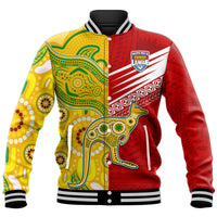 Australia Kangaroos and Mate Maa Tonga Baseball Jacket LT9 Unisex Red - Polynesian Pride