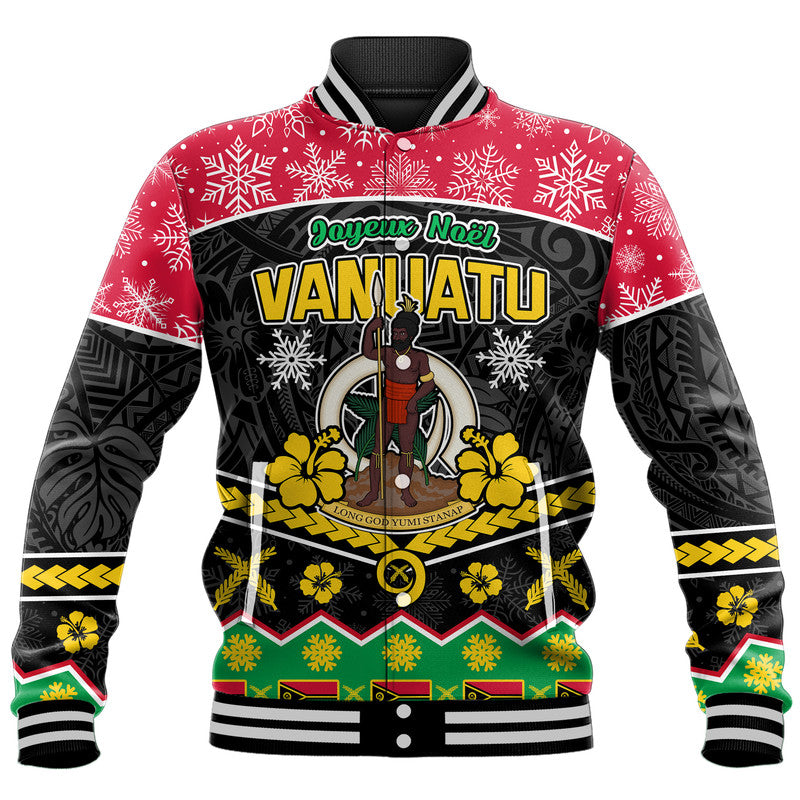 Vanuatu Tribal Polynesian Christmas Vibe Baseball Jacket LT9 Unisex Red - Polynesian Pride