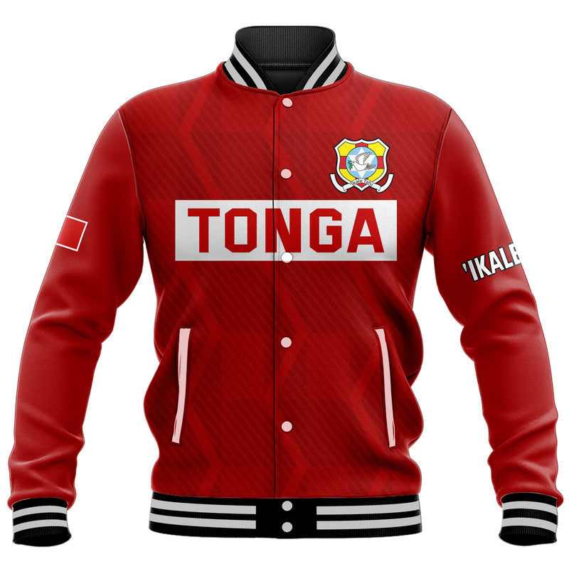 Tonga Rugby Sevens Baseball Jacket Sporty Style LT9 Unisex Red - Polynesian Pride