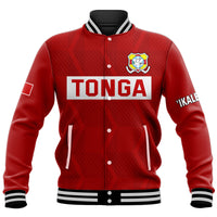 Tonga Rugby Sevens Baseball Jacket Sporty Style LT9 Unisex Red - Polynesian Pride
