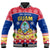 Guam Tribal Polynesian Christmas Vibe Baseball Jacket LT9 Unisex Blue - Polynesian Pride
