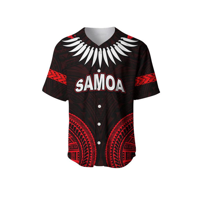 (Custom Personalised) Samoa Ula Nifo Tribal Baseball Jersey Red Style LT6 - Polynesian Pride