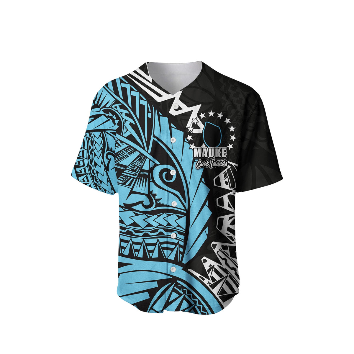 (Custom Personalised)Cook Islands Baseball Jersey Mauke Polynesian Style LT6 - Polynesian Pride