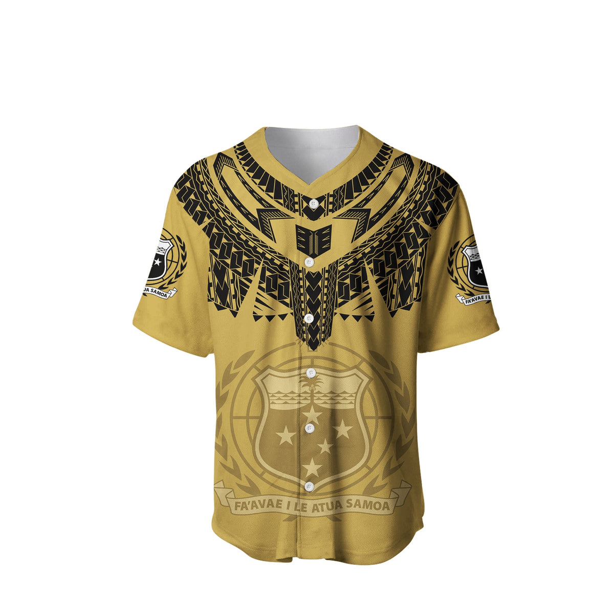 (Custom Personalised) Samoa Tribal Tattoo Coat Of Arms Baseball Jersey No.2 LT6 - Polynesian Pride