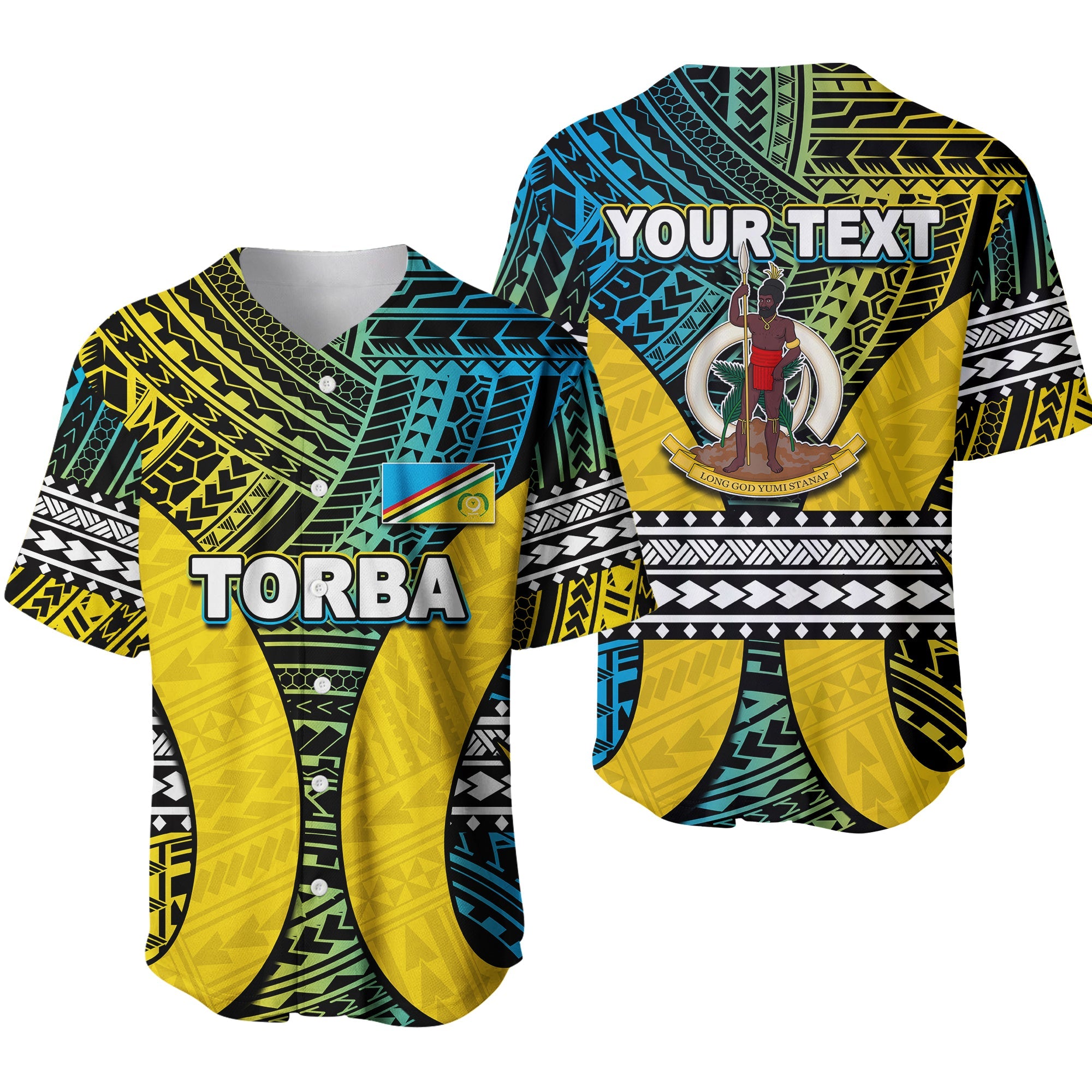 (Custom Personalised) Polynesian Torba Of Vanuatu Baseball Jersey LT6 Art - Polynesian Pride