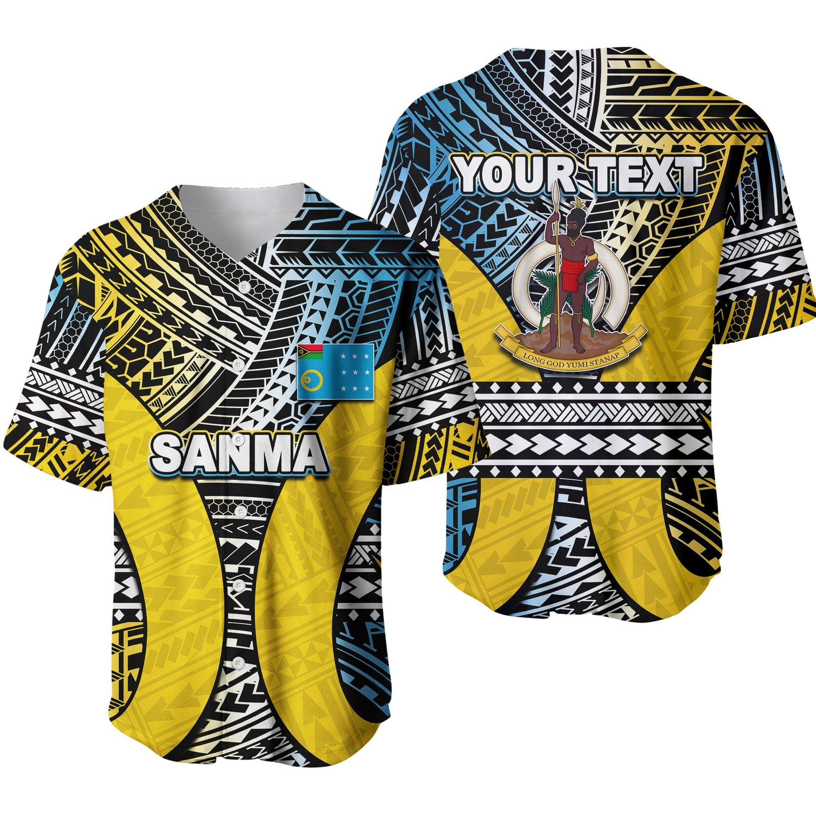 (Custom Personalised) Polynesian Sanma Of Vanuatu Baseball Jersey LT6 Art - Polynesian Pride
