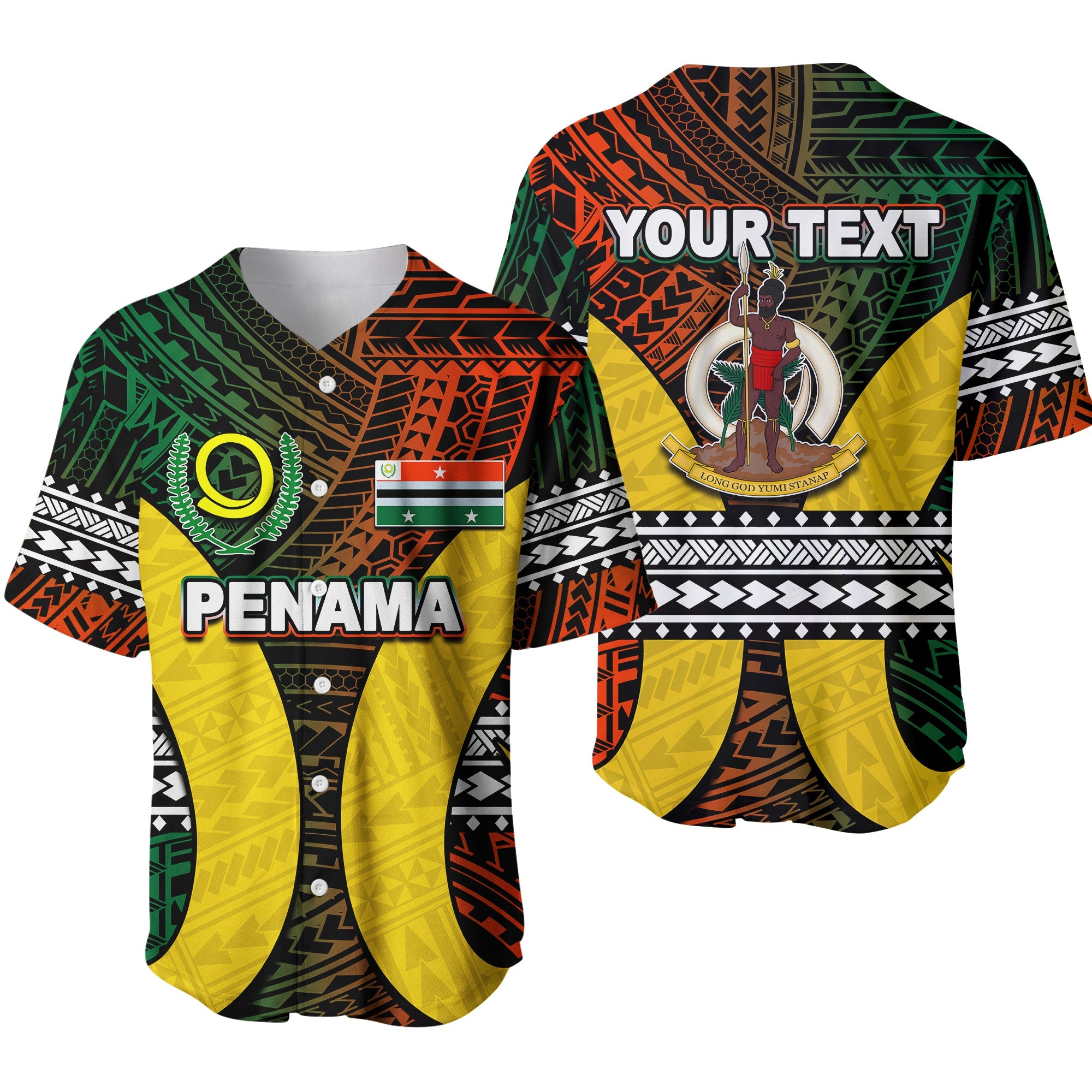 (Custom Personalised) Polynesian Penama Of Vanuatu Baseball Jersey LT6 Art - Polynesian Pride
