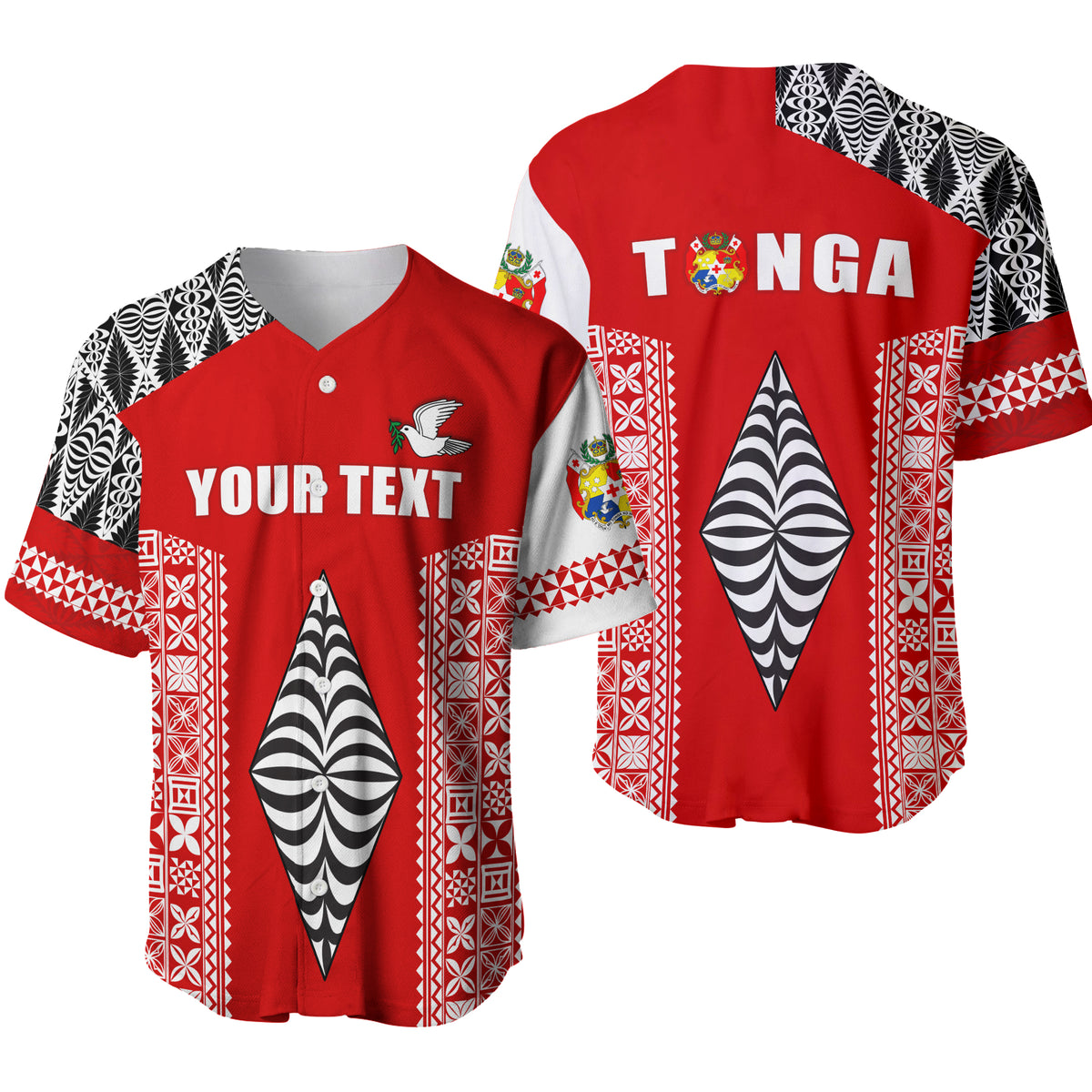 (Custom Personalised) Tonga Rugby Baseball Jersey - Mate Ma'a Tonga LT13 - Polynesian Pride