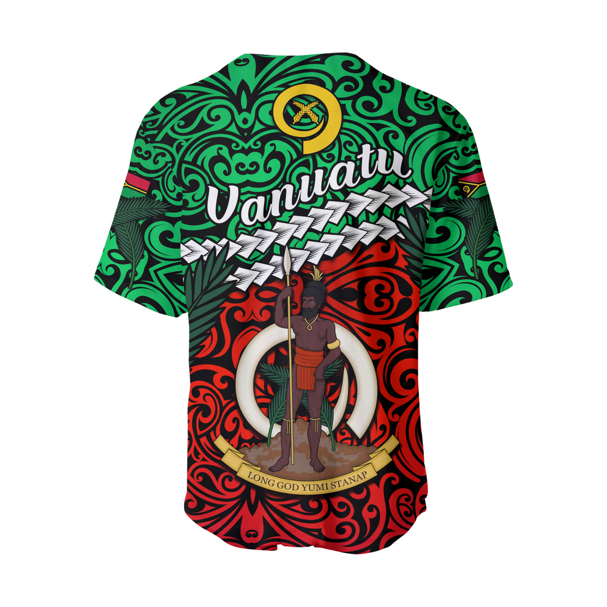 (Custom Personalised) Vanuatu Baseball Jersey Simple LT13 - Polynesian Pride