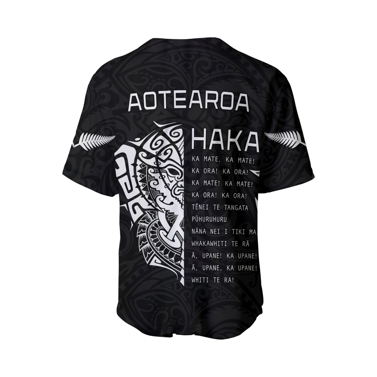New Zealand Rugby Baseball Jersey Haka All Black mix Ta Moko LT13 - Polynesian Pride