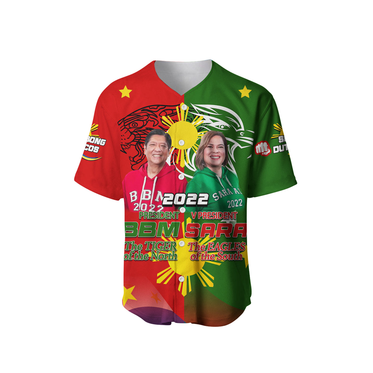 (Custom Personalised)Philippines Baseball Shirt BBM AND SARA 2022 LT6 - Polynesian Pride