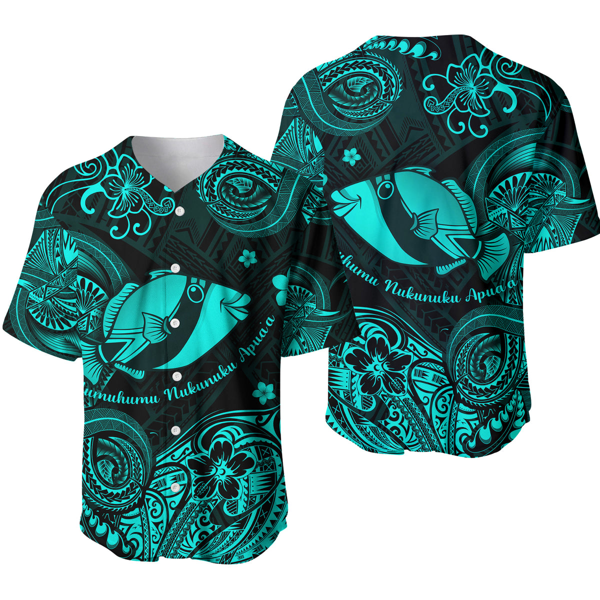Hawaii State Fish: Humuhumu Nukunuku Apua'a Polynesian Baseball Jersey Unique Style - Turquoise LT8 - Polynesian Pride