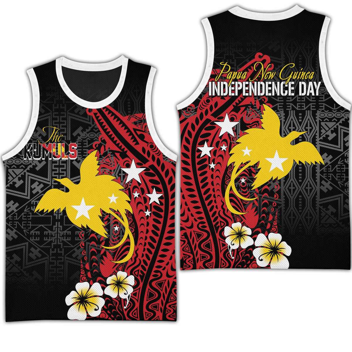 Papua New Guinea Independence Basketball Jersey PNG Kumuls - Tribal Crocodile LT7 Unisex Black - Polynesian Pride