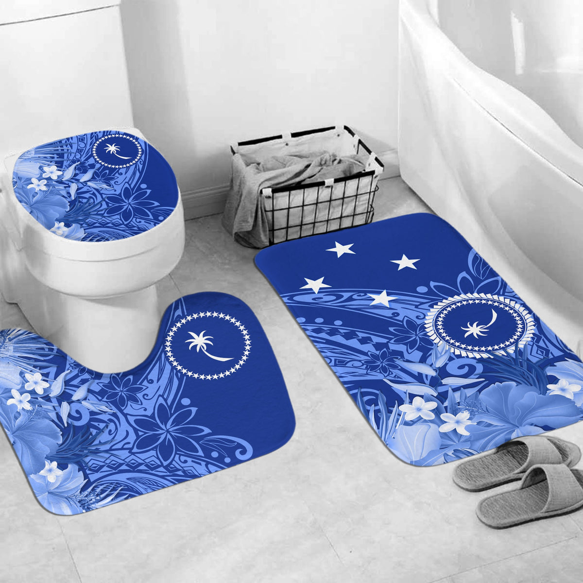 Federated States of Micronesia Bathroom Set Tropical Flowers - Chuuk LT7 - Polynesian Pride