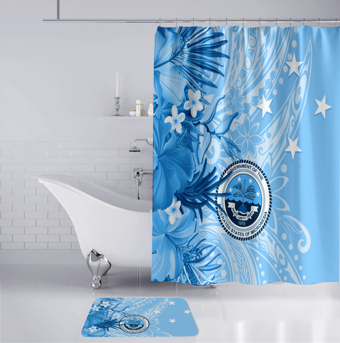 Federated States of Micronesia Bathroom Set Tropical Flowers LT7 - Polynesian Pride