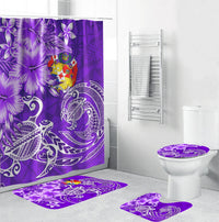 Tonga Floral Bathroom Set Sea Turtle - Purple LT7 Purple - Polynesian Pride