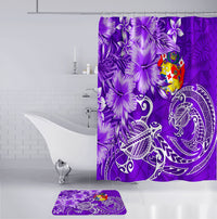 Tonga Floral Bathroom Set Sea Turtle - Purple LT7 - Polynesian Pride