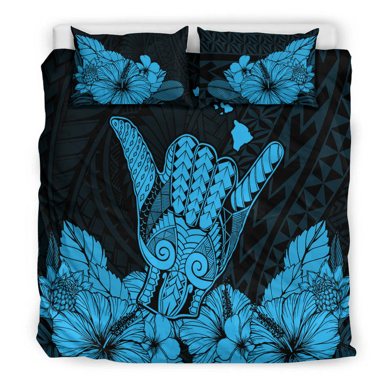 Hawaii Shaka Sign Bedding Set Blue Version LT9 - Polynesian Pride