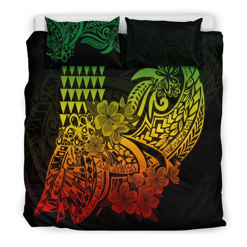 Hawaii Kakau Bedding Set Polynesian Floral Tribal Reggae Version LT9 - Polynesian Pride