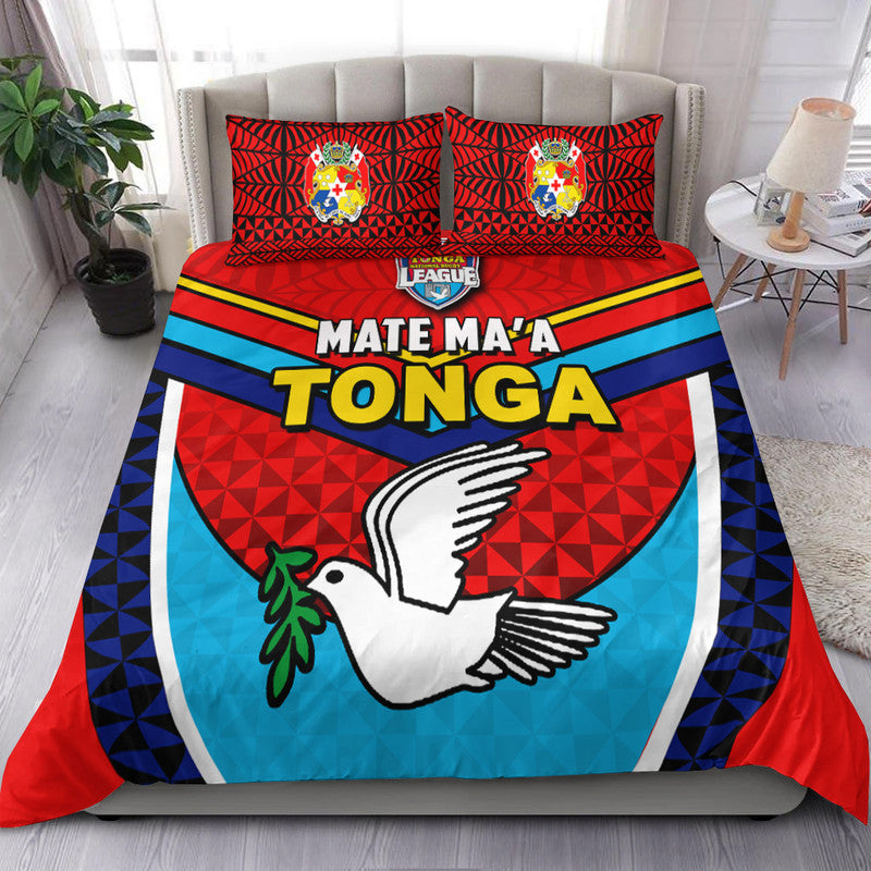 Tonga Mate Ma'a Rugby Bedding Set Jersey LT6 Red - Polynesian Pride