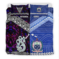 New Zealand And Samoa Bedding Set Together - Purple LT8 - Polynesian Pride