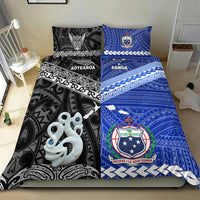 New Zealand And Samoa Bedding Set Together - Black LT8 - Polynesian Pride