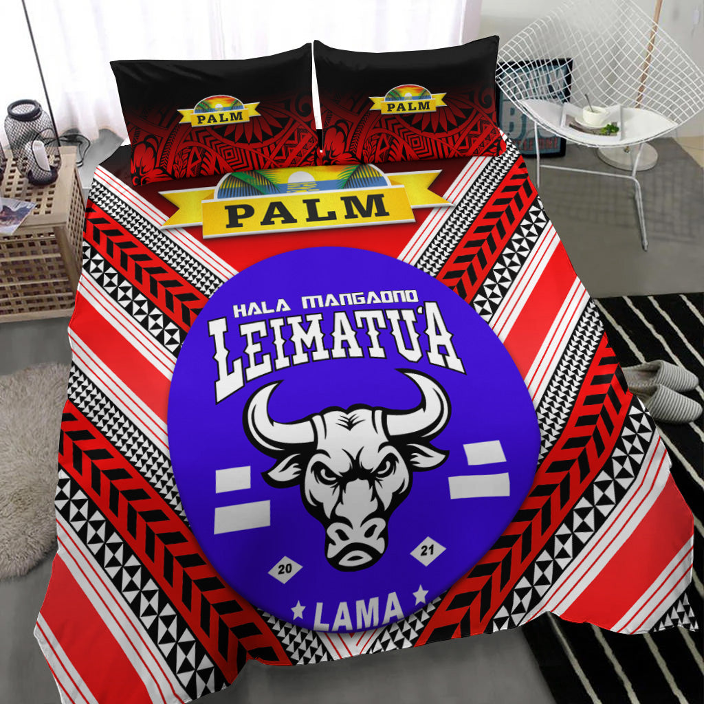 Mate Ma'a Tonga Bedding Set Leimatu'a Bulls Creative Style - Red NO.1 LT8 - Polynesian Pride
