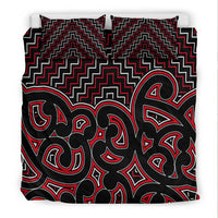 New Zealand Bedding Set Maori Graphic Tee patterns Red LT6 - Polynesian Pride