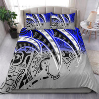 Polynesian Bedding Set - Tropical Leaf Blue Gray Style Blue - Polynesian Pride