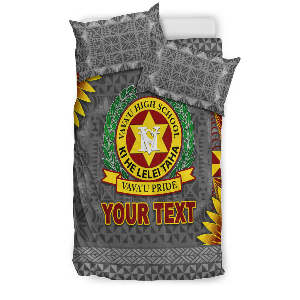 (Custom Personalised) Tonga Vava'u High School Bedding Set Simplified Version - Grey LT8 - Polynesian Pride
