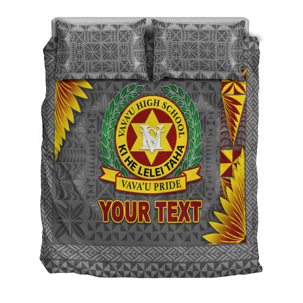 (Custom Personalised) Tonga Vava'u High School Bedding Set Simplified Version - Grey LT8 - Polynesian Pride