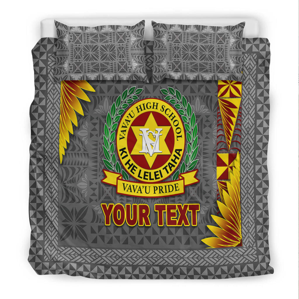 (Custom Personalised) Tonga Vava'u High School Bedding Set Simplified Version - Grey LT8 - Polynesian Pride