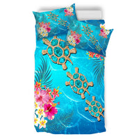 Hawaii Turtle Ocean Tropical Flowers Bedding Set - Siri Style - AH - Polynesian Pride
