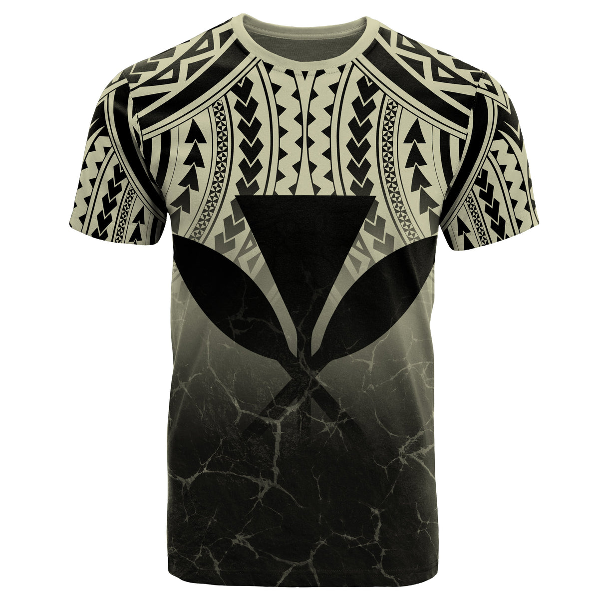 Hawaii Polynesian Kanaka Map Eruption T Shirt Roman Style Beige - Polynesian Pride