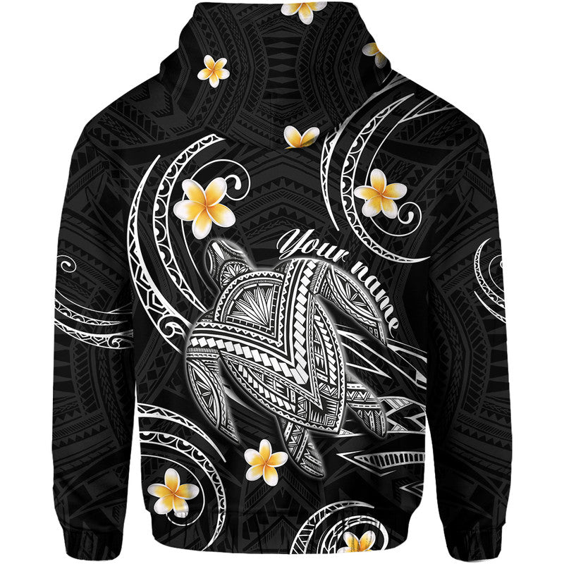 Custom Hawaii Hoodiean Turtle Plumeria Mixed Polynesian Black Style LT9 - Polynesian Pride