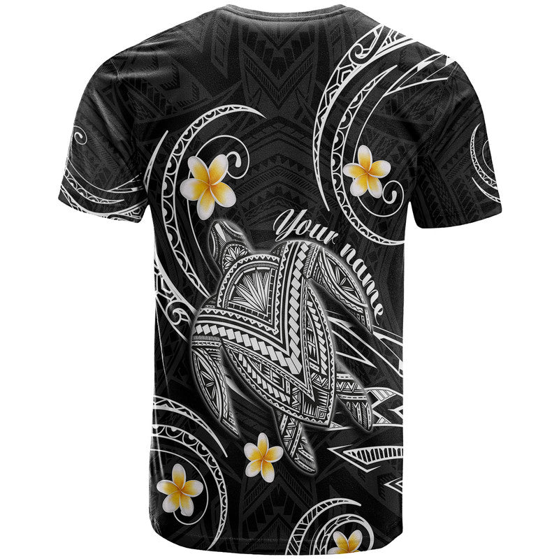 Custom Hawaii T Shirt Hawaiian Turtle Plumeria Mixed Polynesian Black Style LT9 - Polynesian Pride