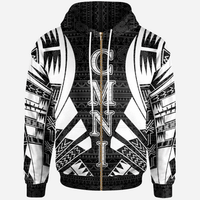 CNMI All Over Zip up Hoodie Black Tattoo Style Unisex Black - Polynesian Pride