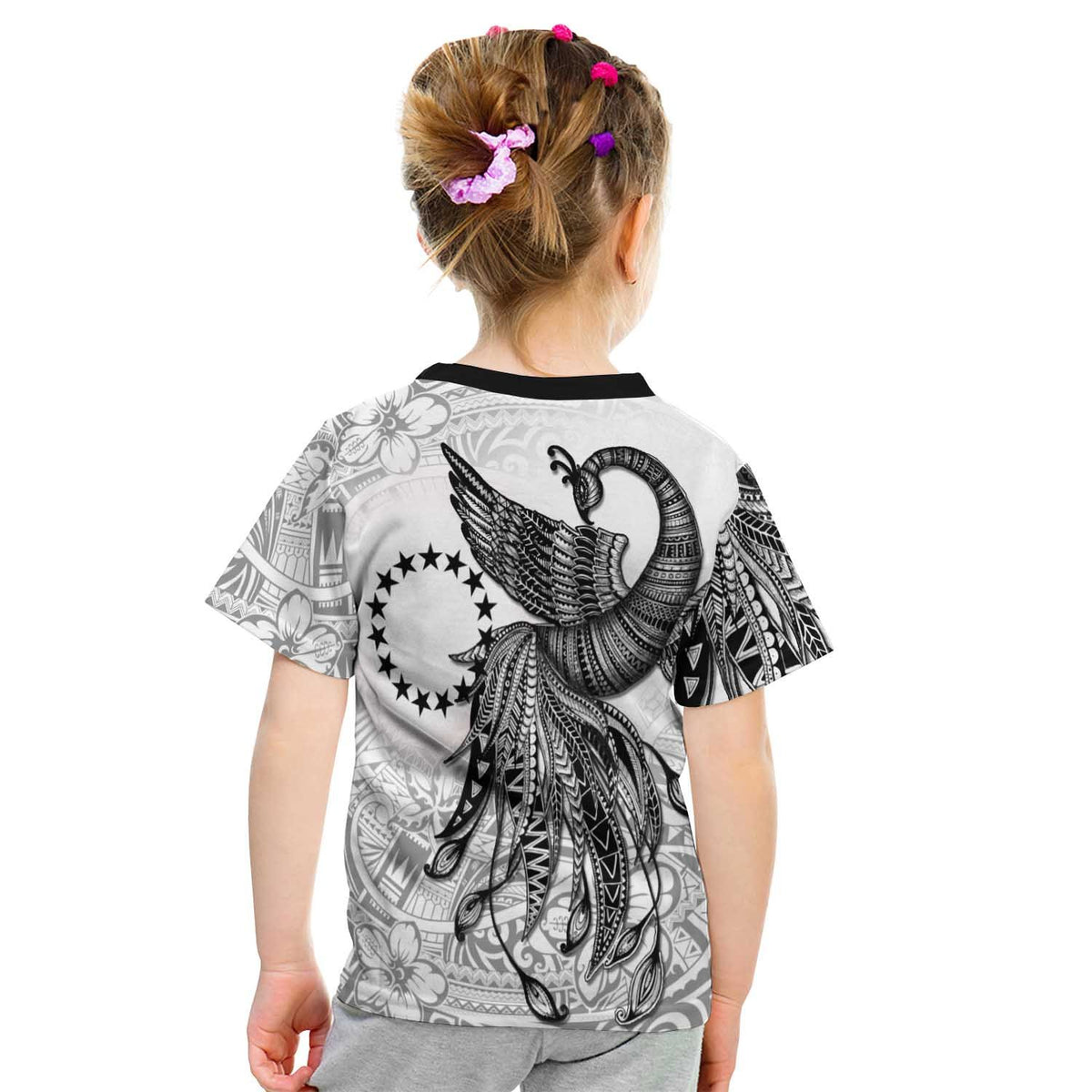 Cook Islands Custom T Shirt Polynesian Phoenix Bird, Fairytales Bird Black - Polynesian Pride