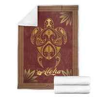 Hawaii Turtle Kalo Leaves Polynesian Premium Blanket - Vic Style - AH - Polynesian Pride