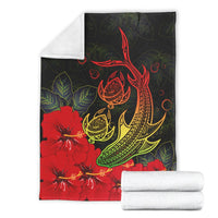 Hawaii Shark Turtle Hibiscus Polynesian Premium Blanket - Vera Style - AH - Polynesian Pride