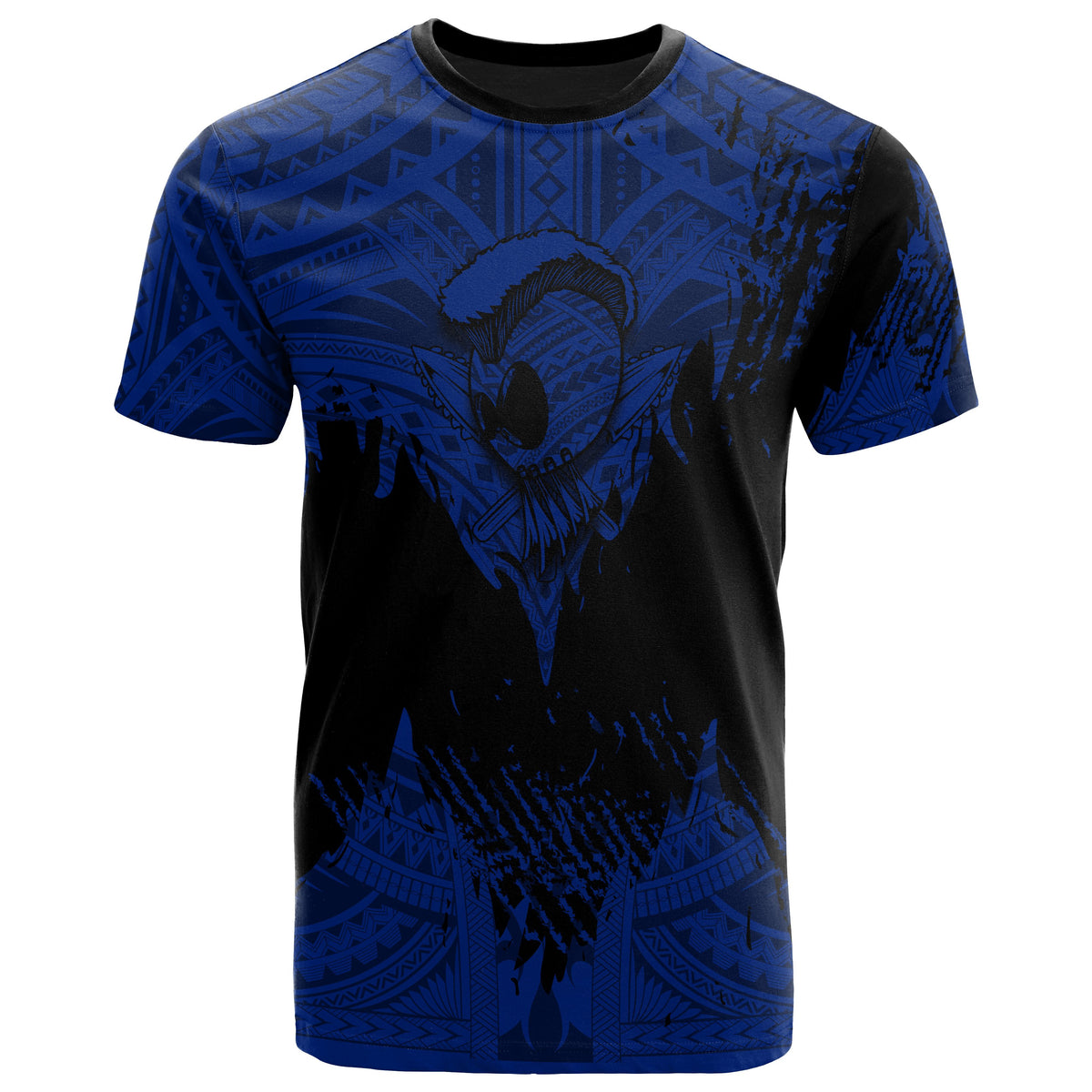 Hawaii Polynesian Warrior Ikaika T Shirt Benjamin Style Blue - Polynesian Pride