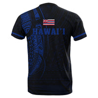 Hawaii Kakau Kanaka Polynesian T Shirt Blue - Polynesian Pride